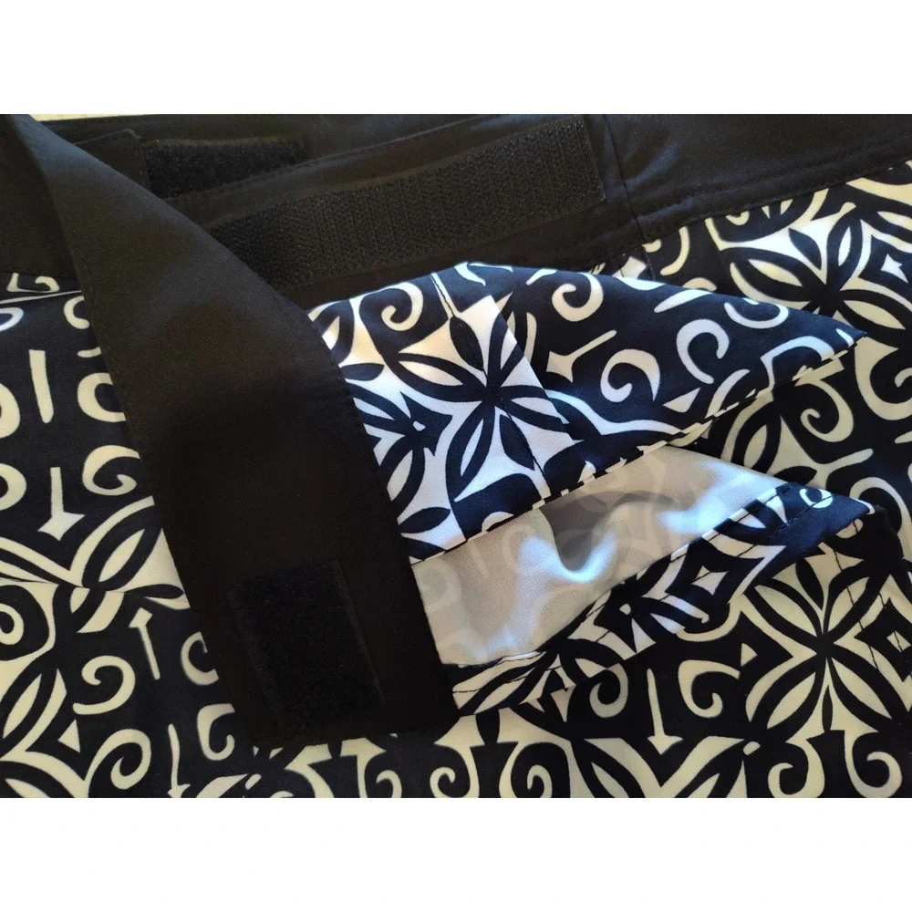 RipSkirt‎ Hawaii Black/White Ulupa Print Women's Wrap Skirt Size Large